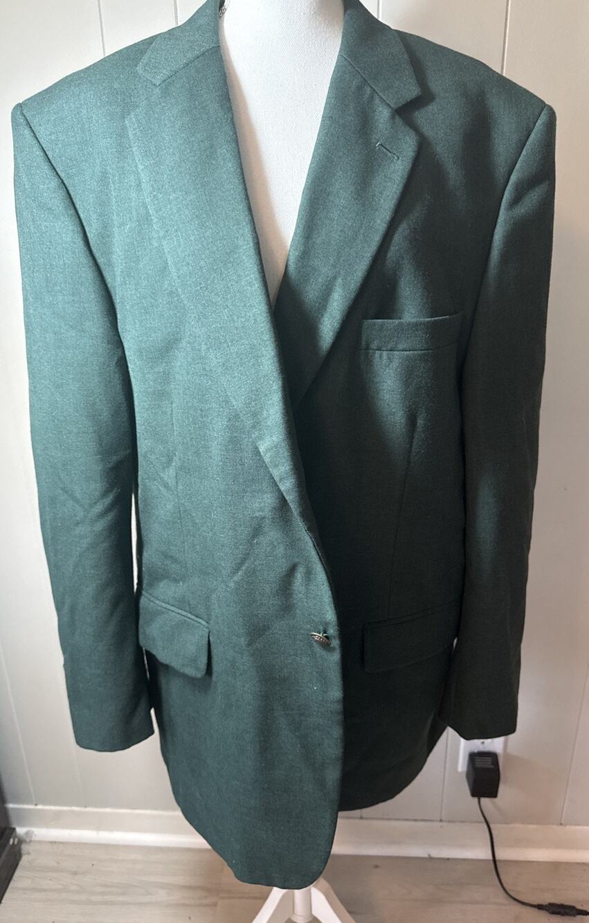 Bert Pulitzer Mens Green Long Sleeve 2 Button Blazer Size 46R V2